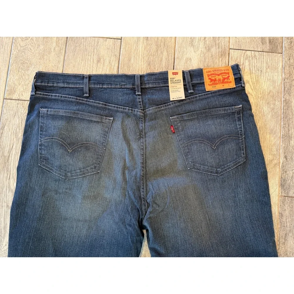 Levi Strauss Denim Jeans 559 NWT Relaxed Straight Leg 46x34 Big and Tall 46 x 34